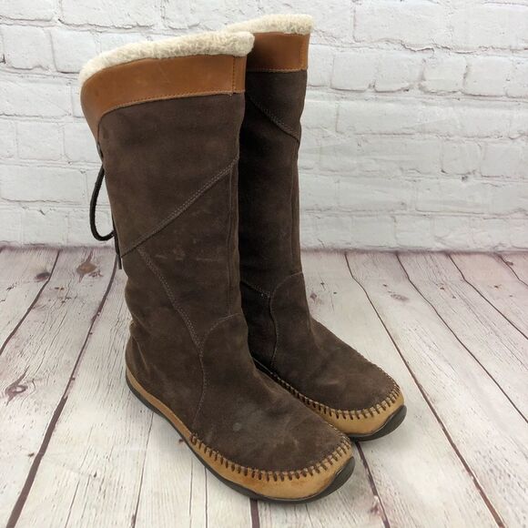 The North Face Shoes - The North Face Janey Brown Suede Calf Boots Women's US 6